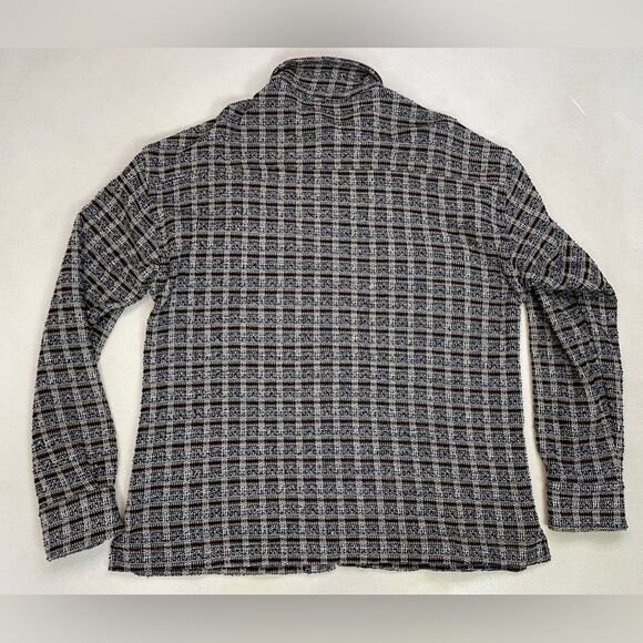 UNKNWN Tweed Shacket Full Zip Shirt Jacket Men Large Multicolor Long Sleeve - Picture 4 of 7